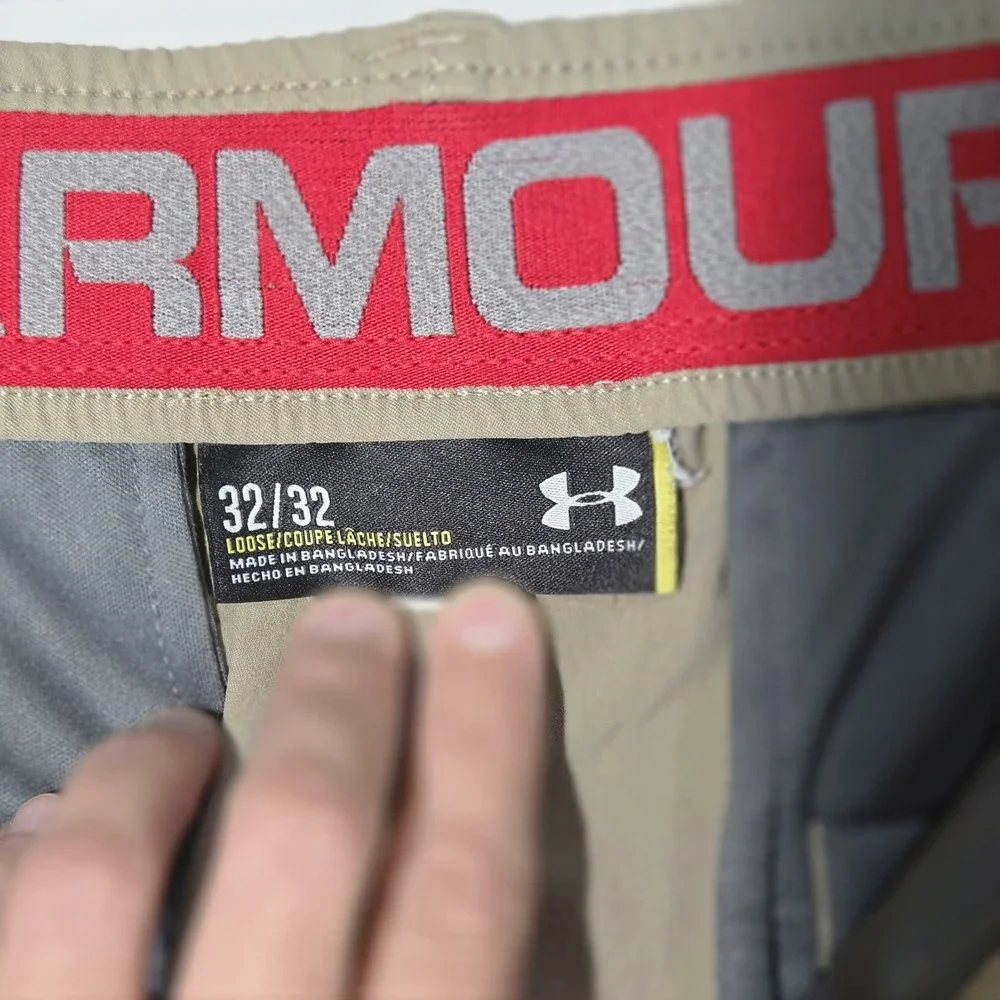 Under Armour Golf Pants Mens 32x32 Khaki Good Dri-FIT Stretch Straight Leg